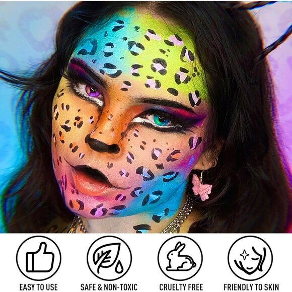 🆕Kids Face Body Paint Oil Palette Professional Flash Toxic Safe Tattoo Makeup - Picture 5 of 7
